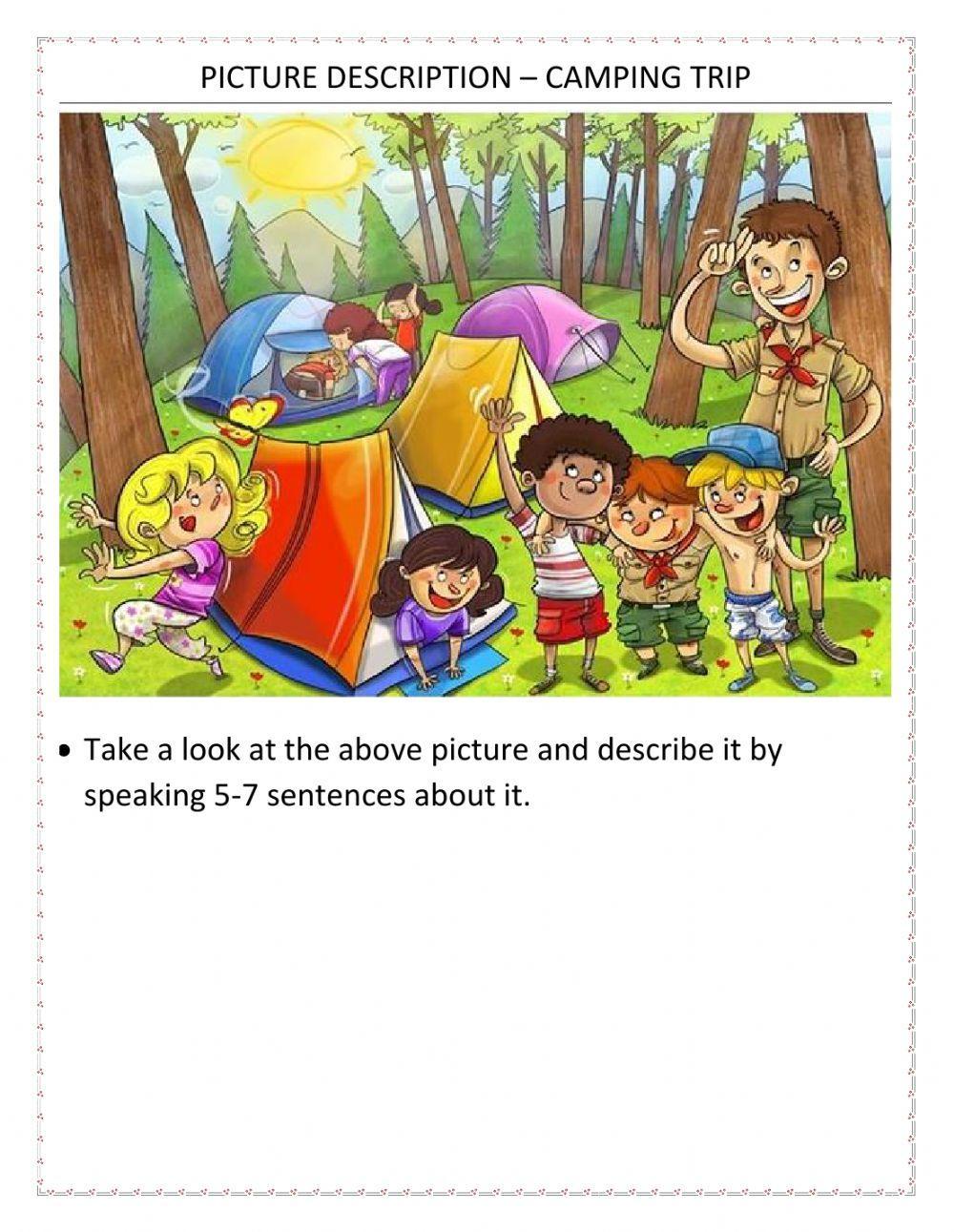 Picture description – camping trip