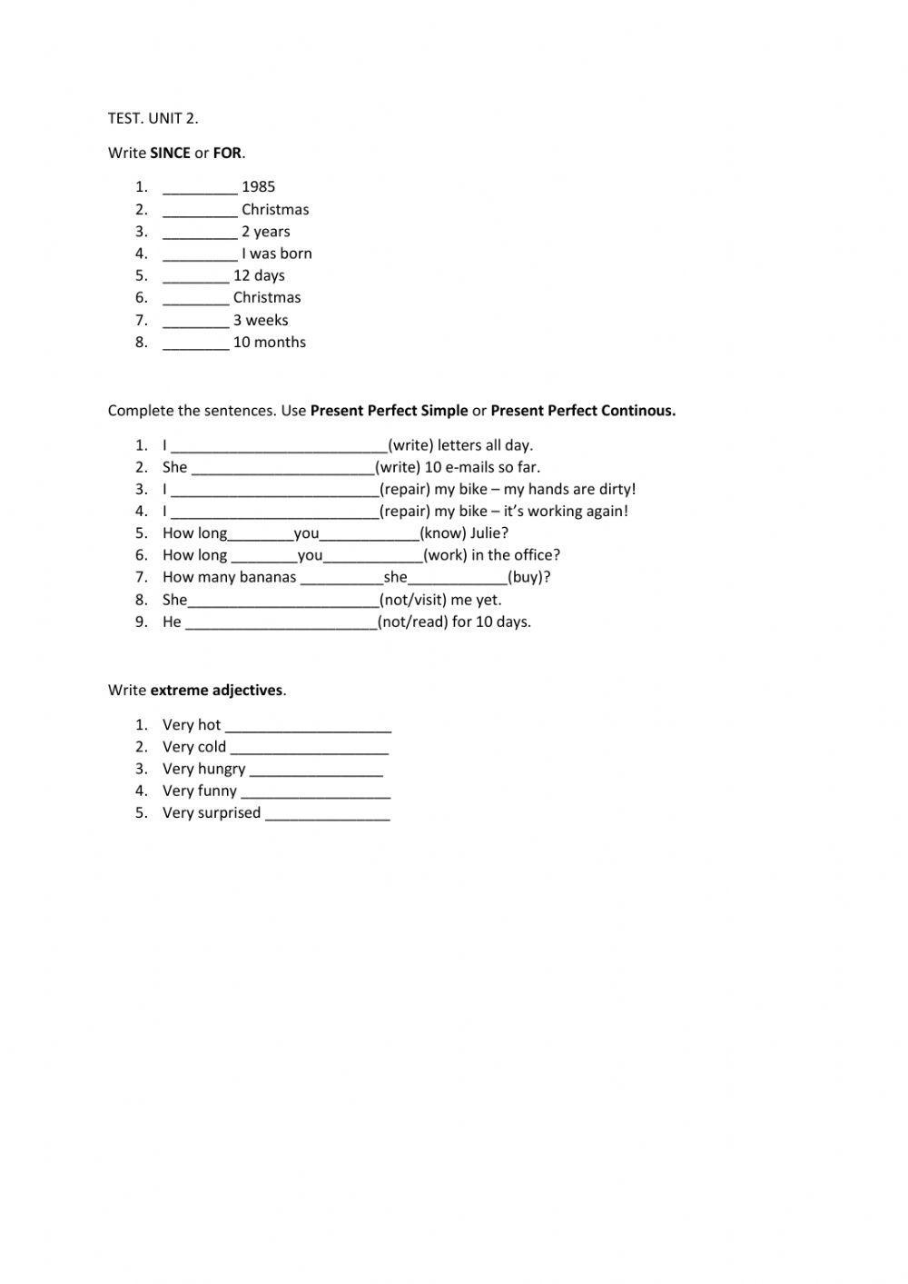 Present Perfect Simple - Present Perfect Continuous