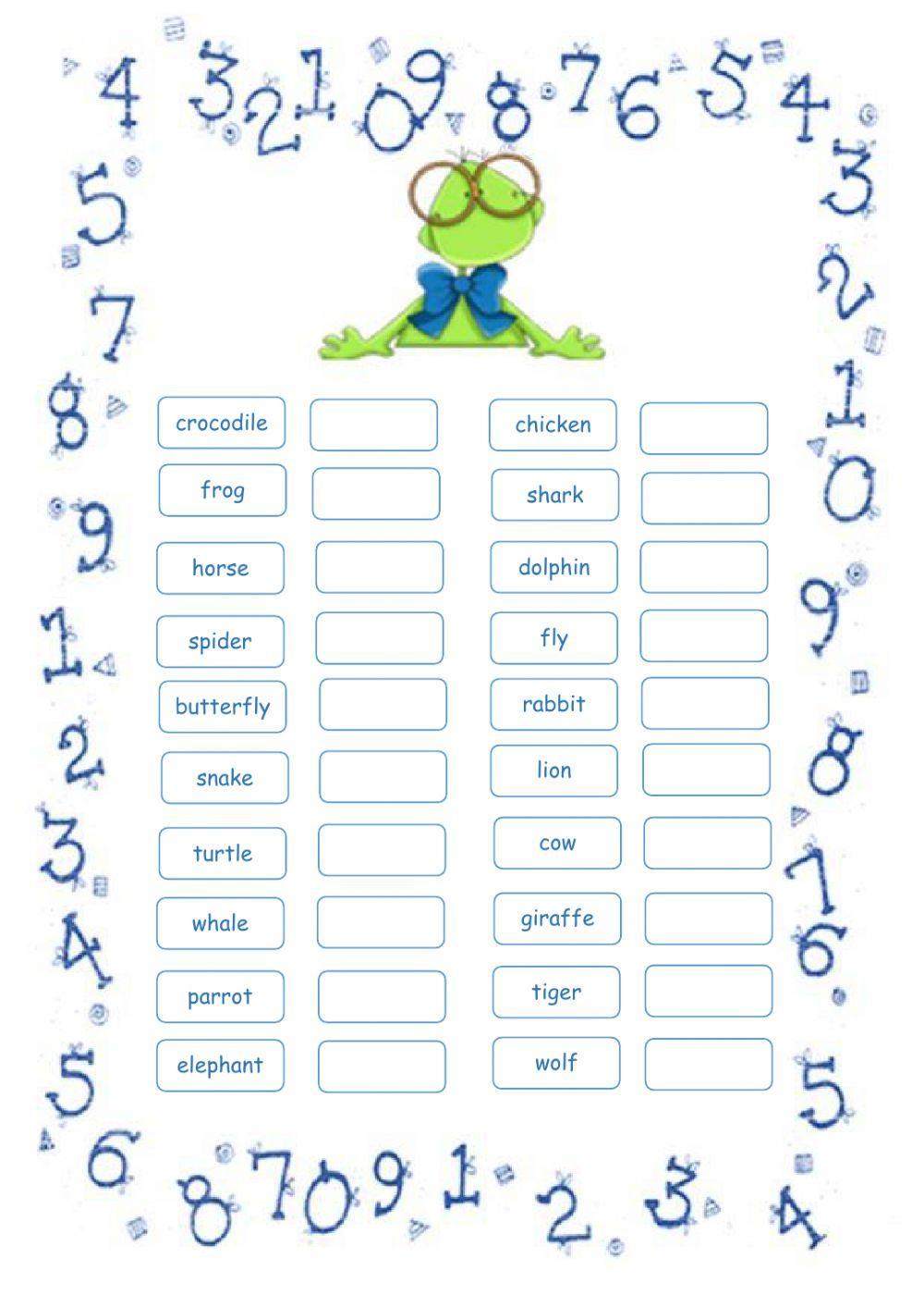 Vocabulario inglés (animales)