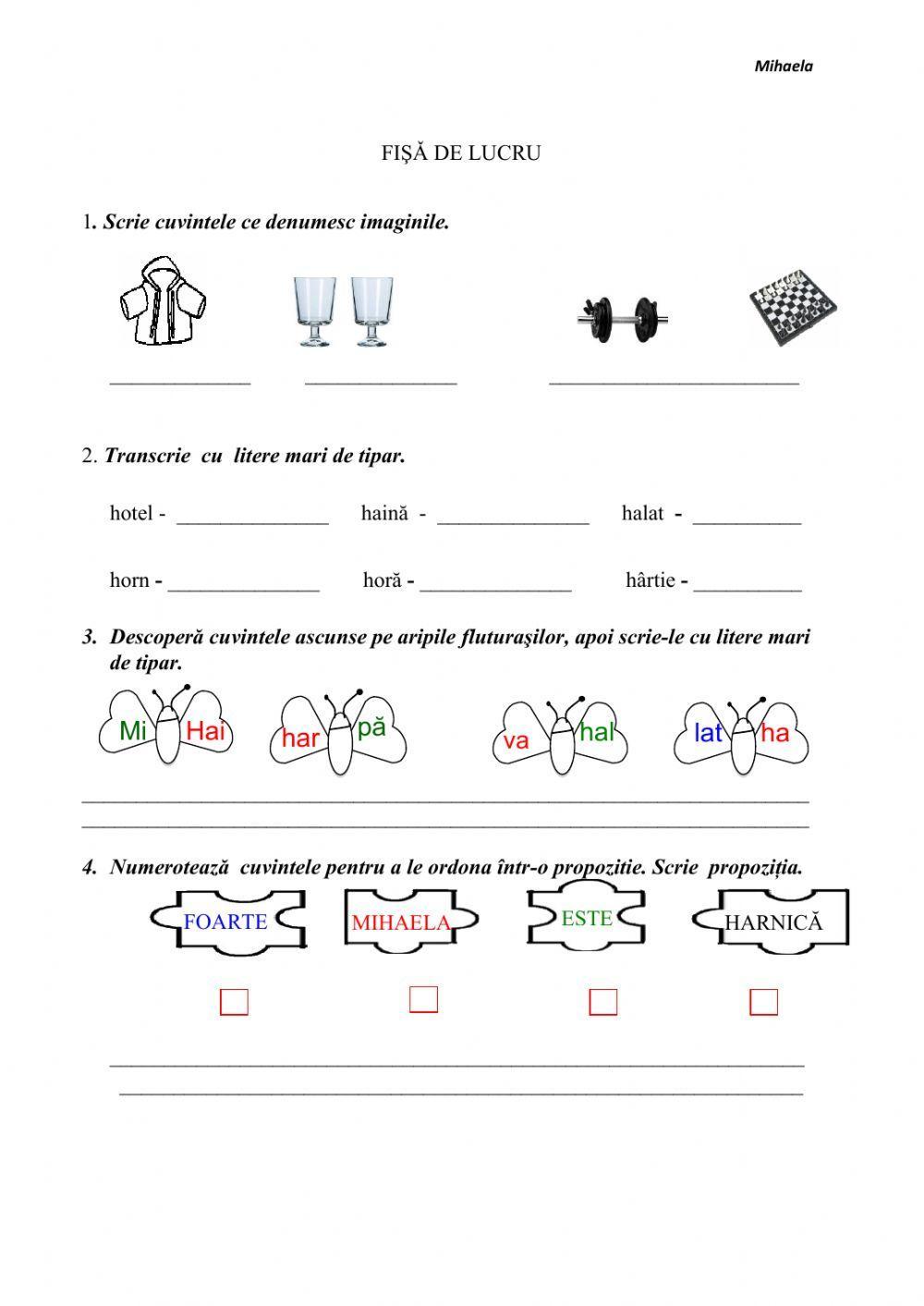 Cuvinte, propoziţii
