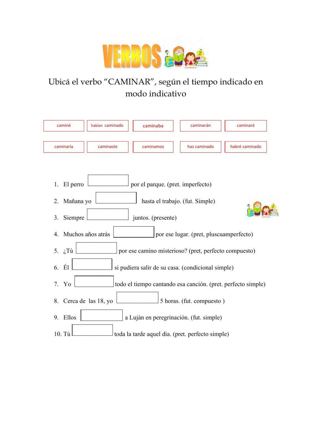 Verbos modo indicativo