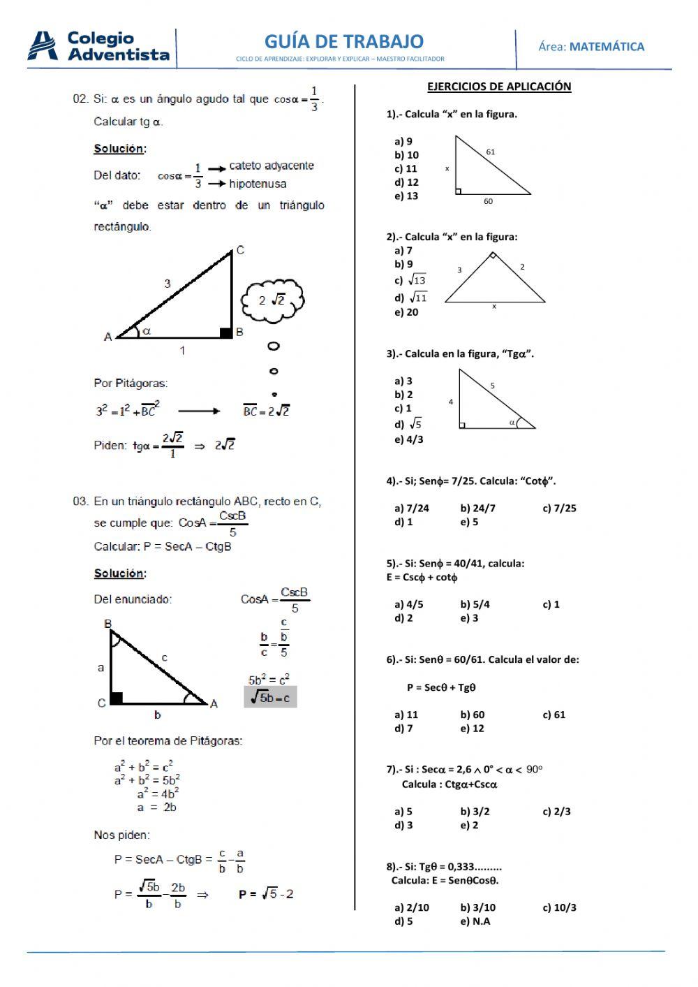 Razones trigonométricas