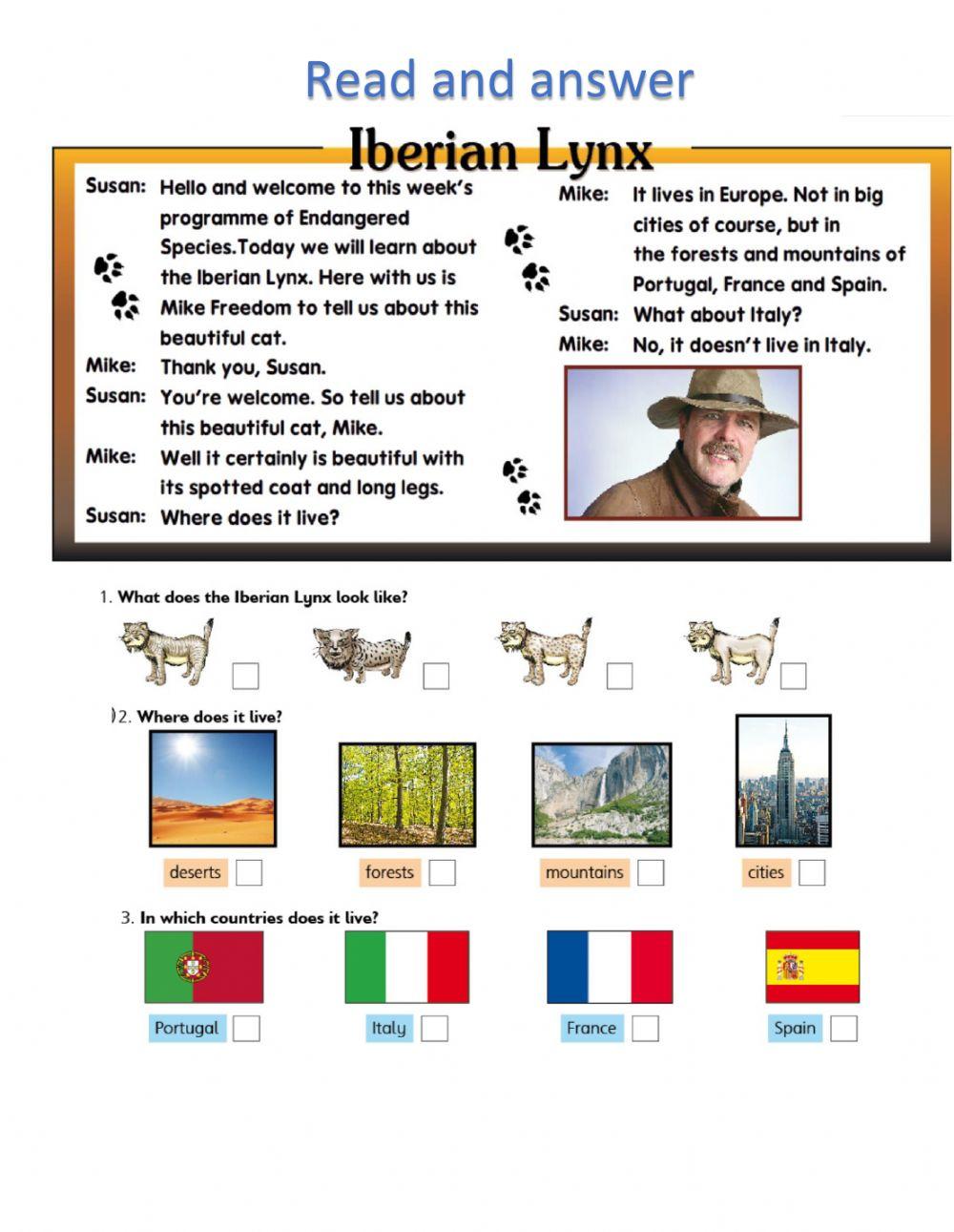 Reading :The Iberian Lynx