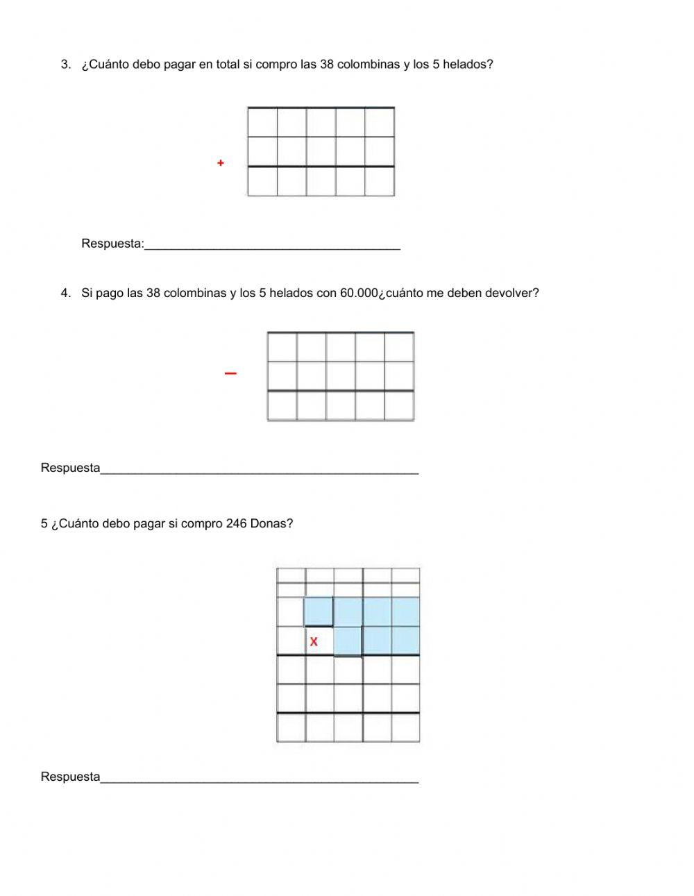 Quiz de matemática interactive worksheet