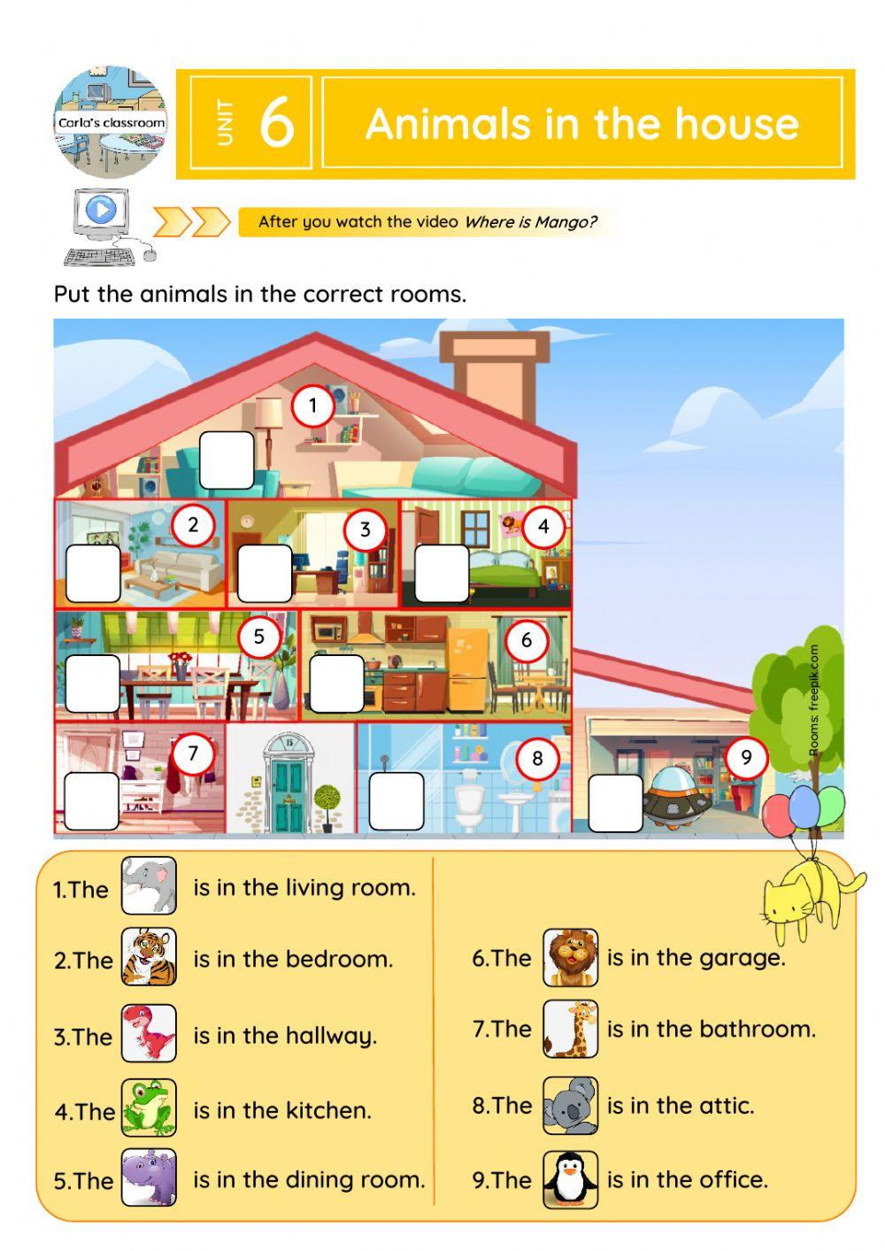 Animals in the house (reading)