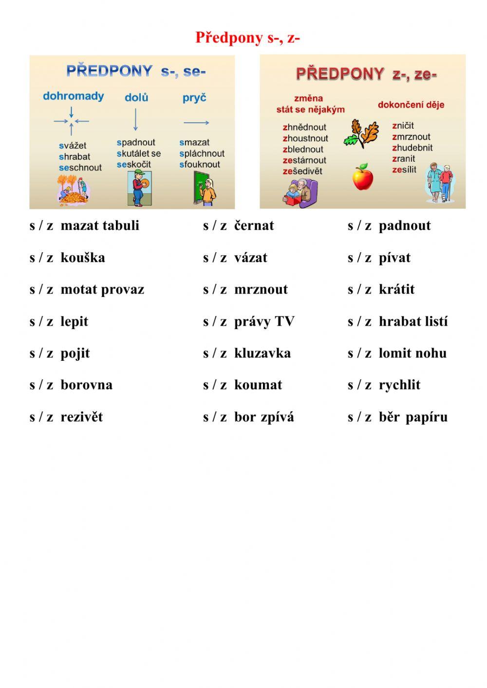 Předpony s-, z- 1