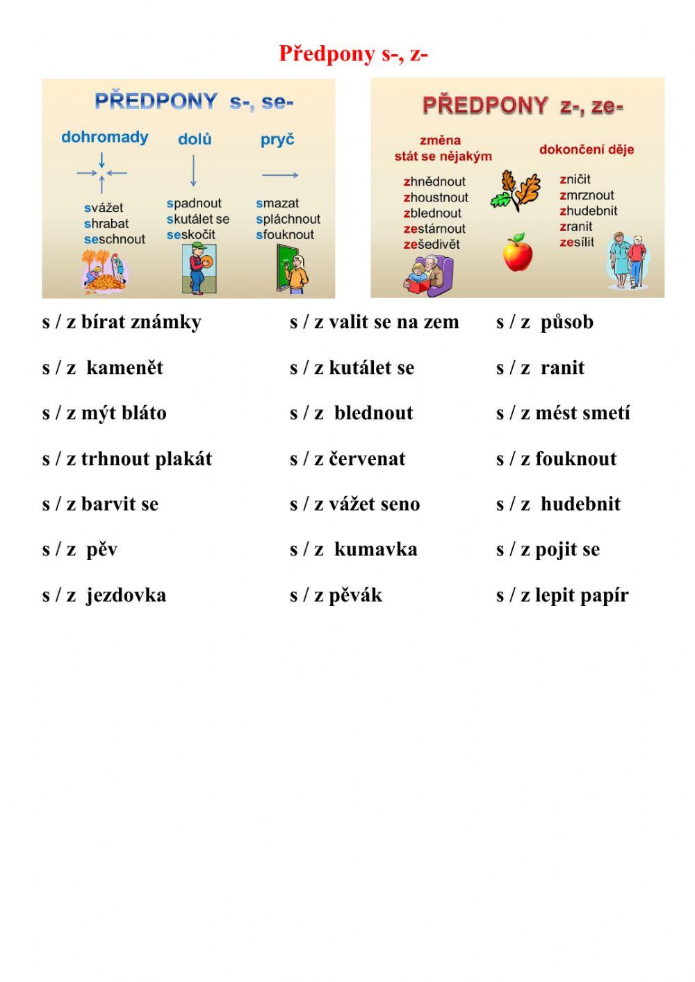 Předpony s-, z- 2