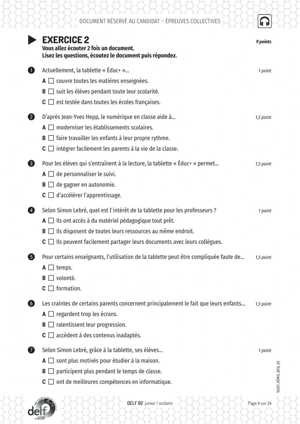DELF B2 Online Exercise For Live Worksheets delf-b2-online-exercise-for-live-worksheets