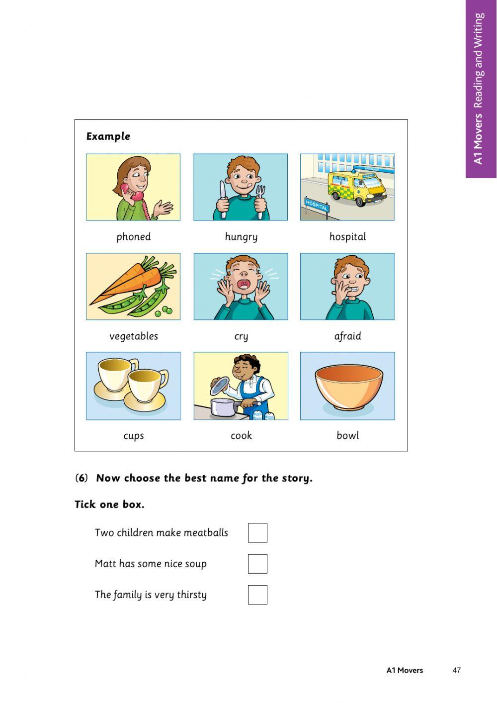 MOVERS - READING PARTS 1, 2 - 3