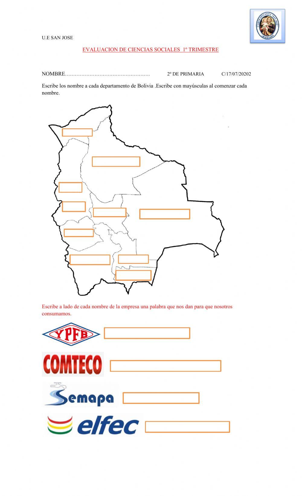 Evaluacion Cs. Sociales 1º Trimestre 2º Primaria