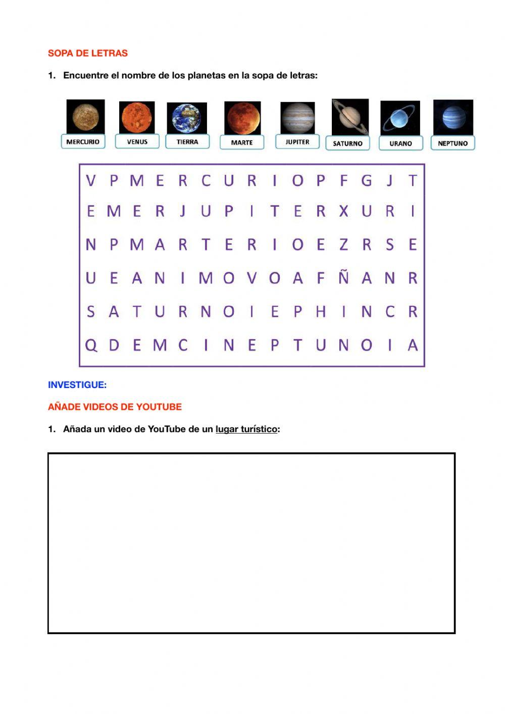 Evaluación Liveworksheet