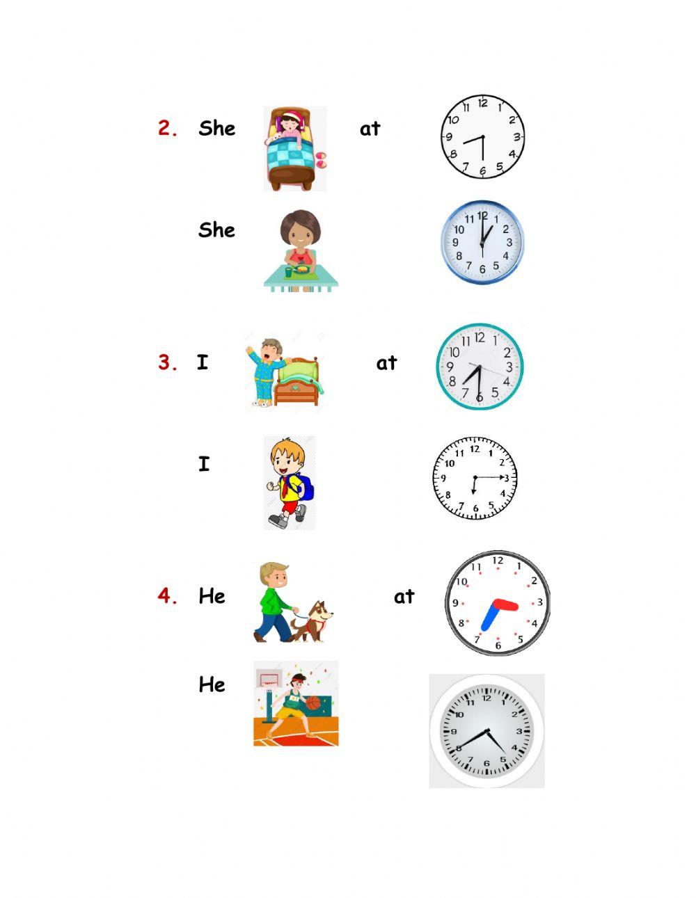 Daily activities and time