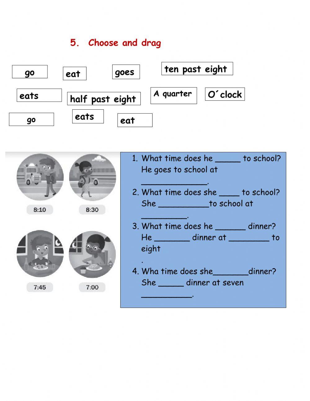 Daily activities and time