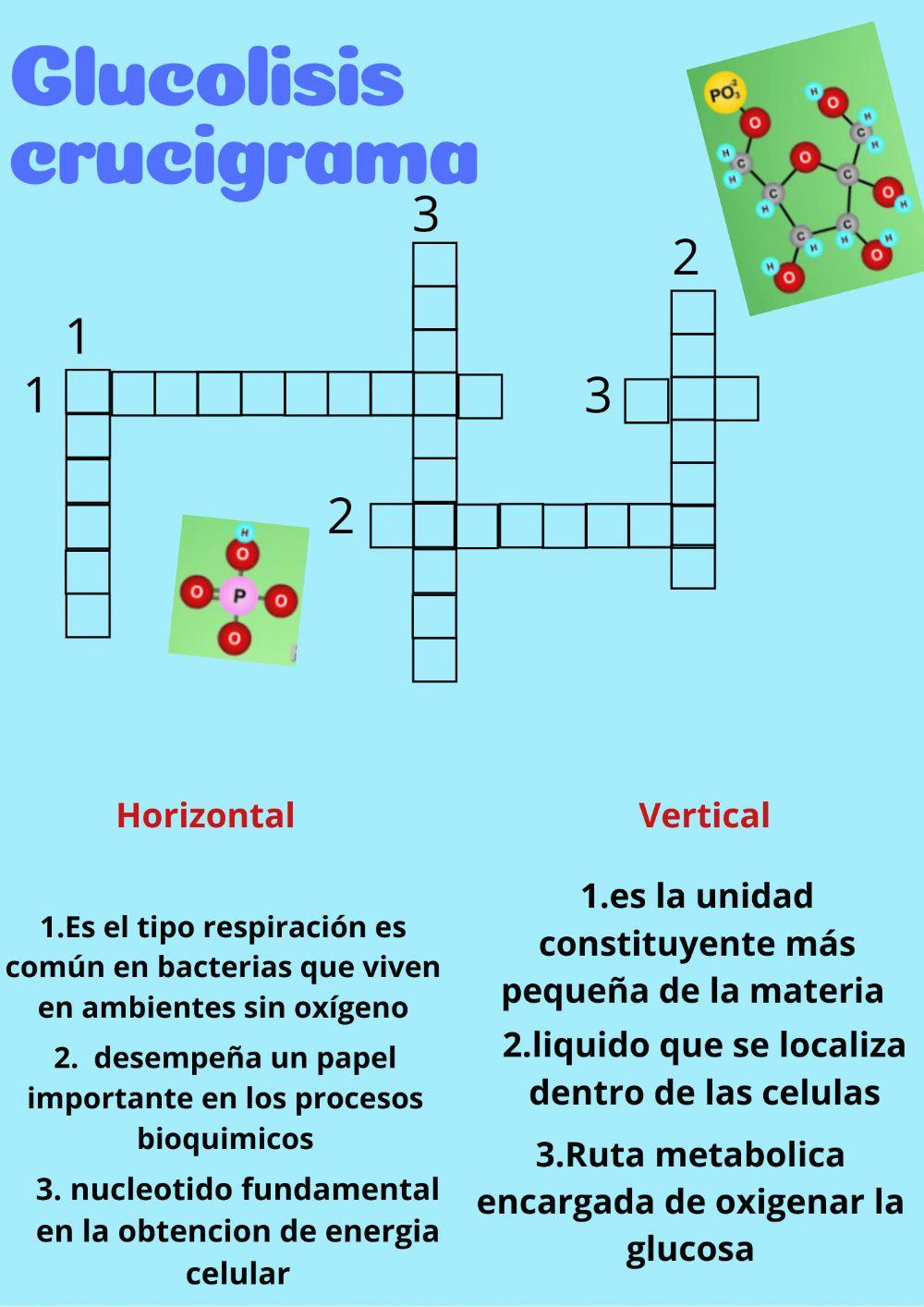 Crucigrama Glucolisis
