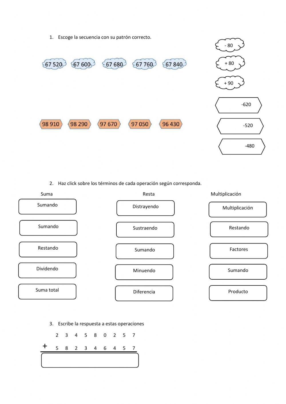 Sucesiones creciente sy decrecientes, suma, resta y multiplicación