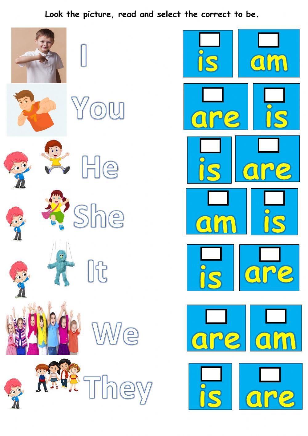 Personal pronoun + be Personal pronoun + be