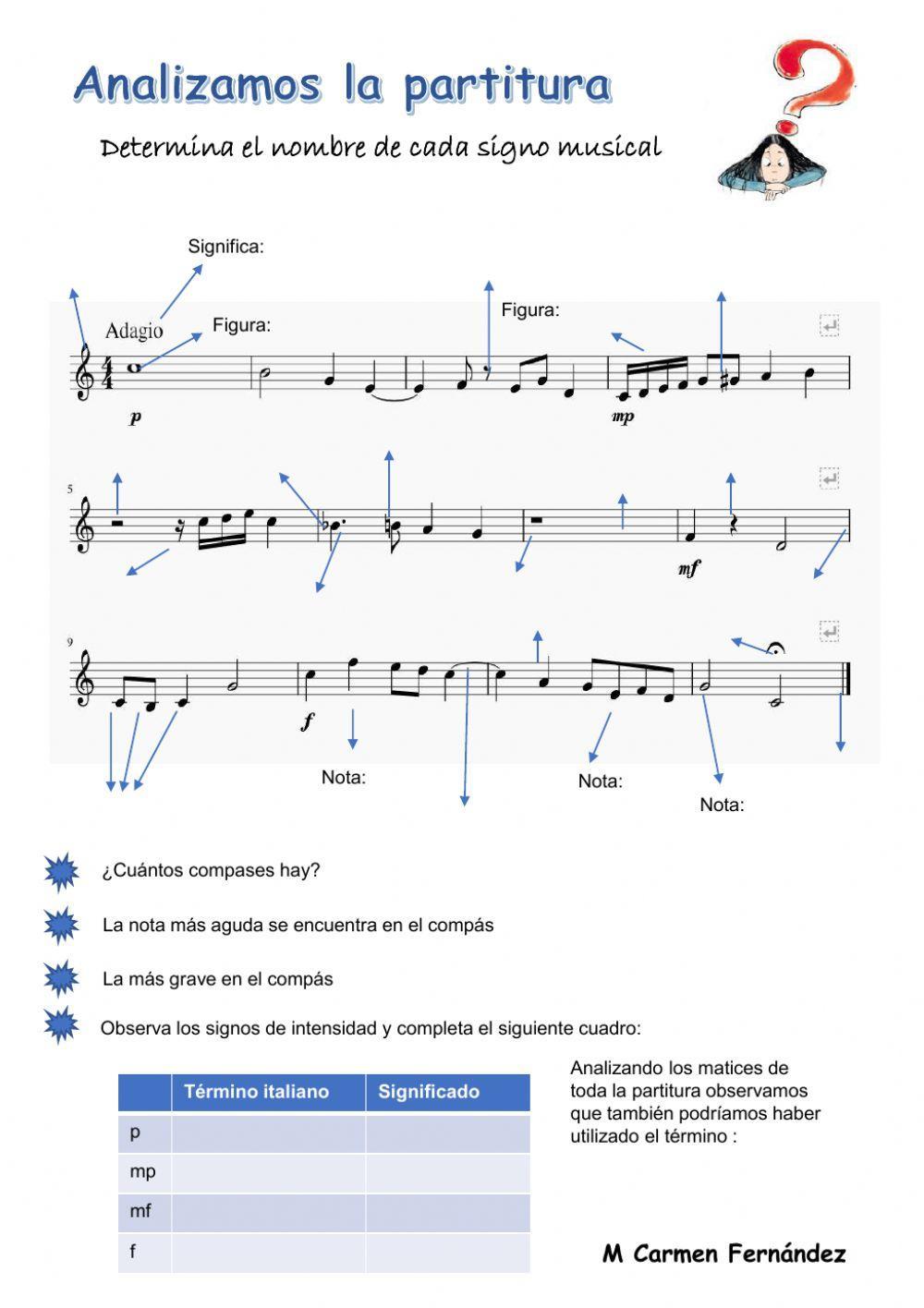 Analiza la partitura