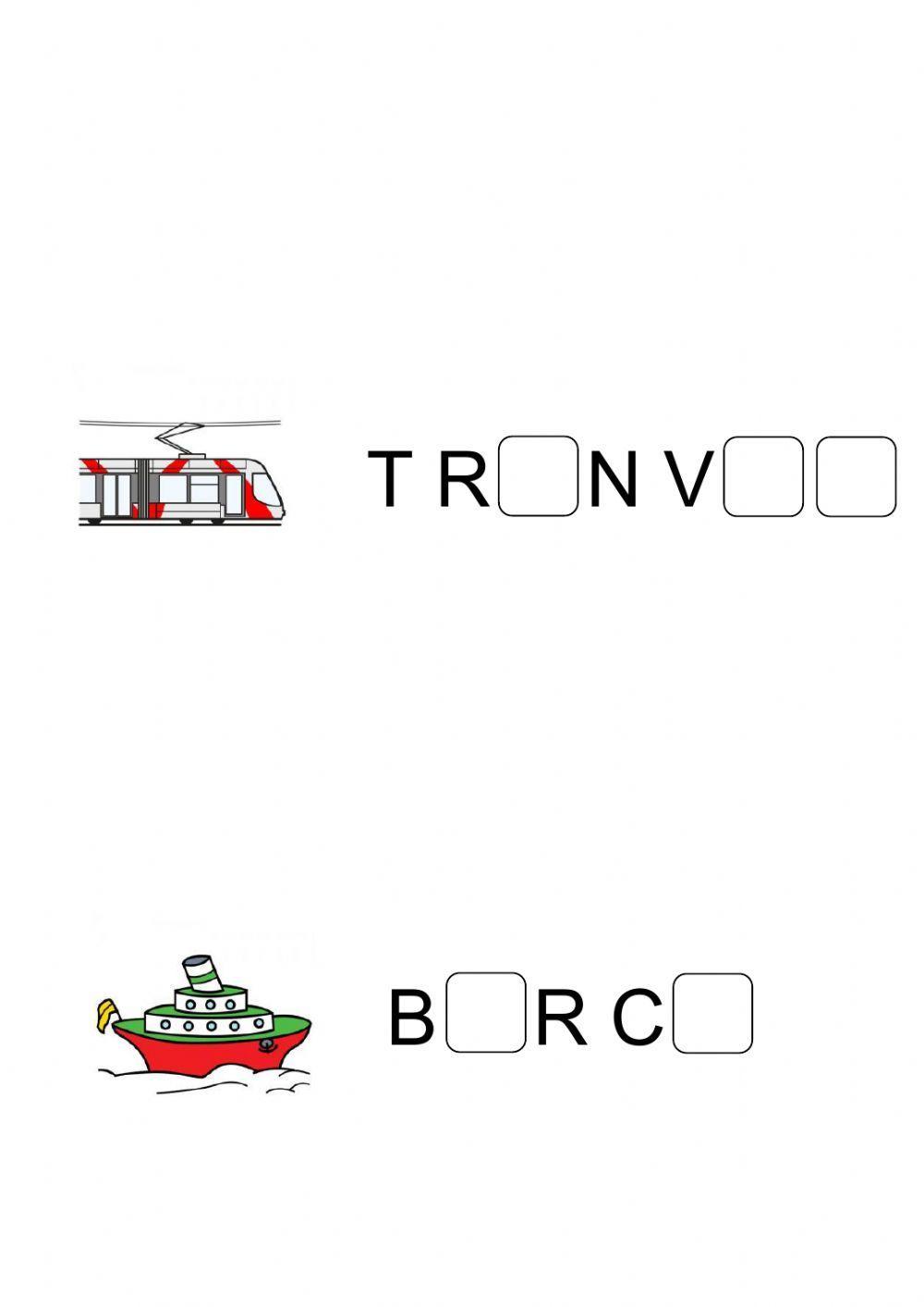 Palabras de transportes