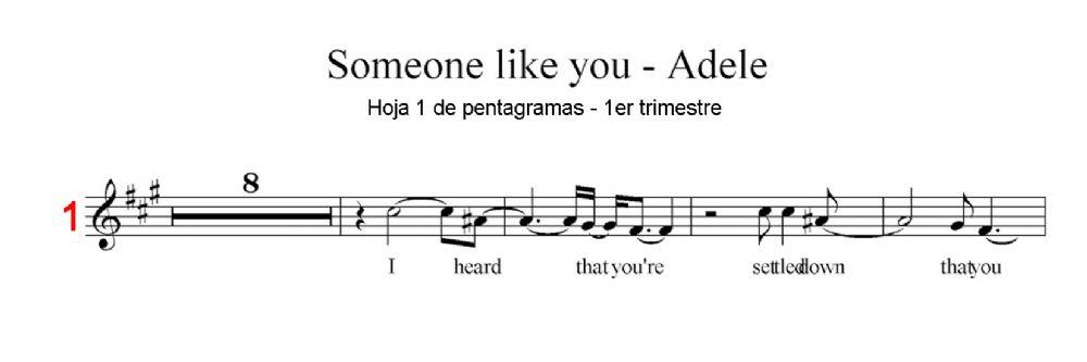 6º Hoja 1 de Pentagramas (1er trim) - Someone like you 1 de 10