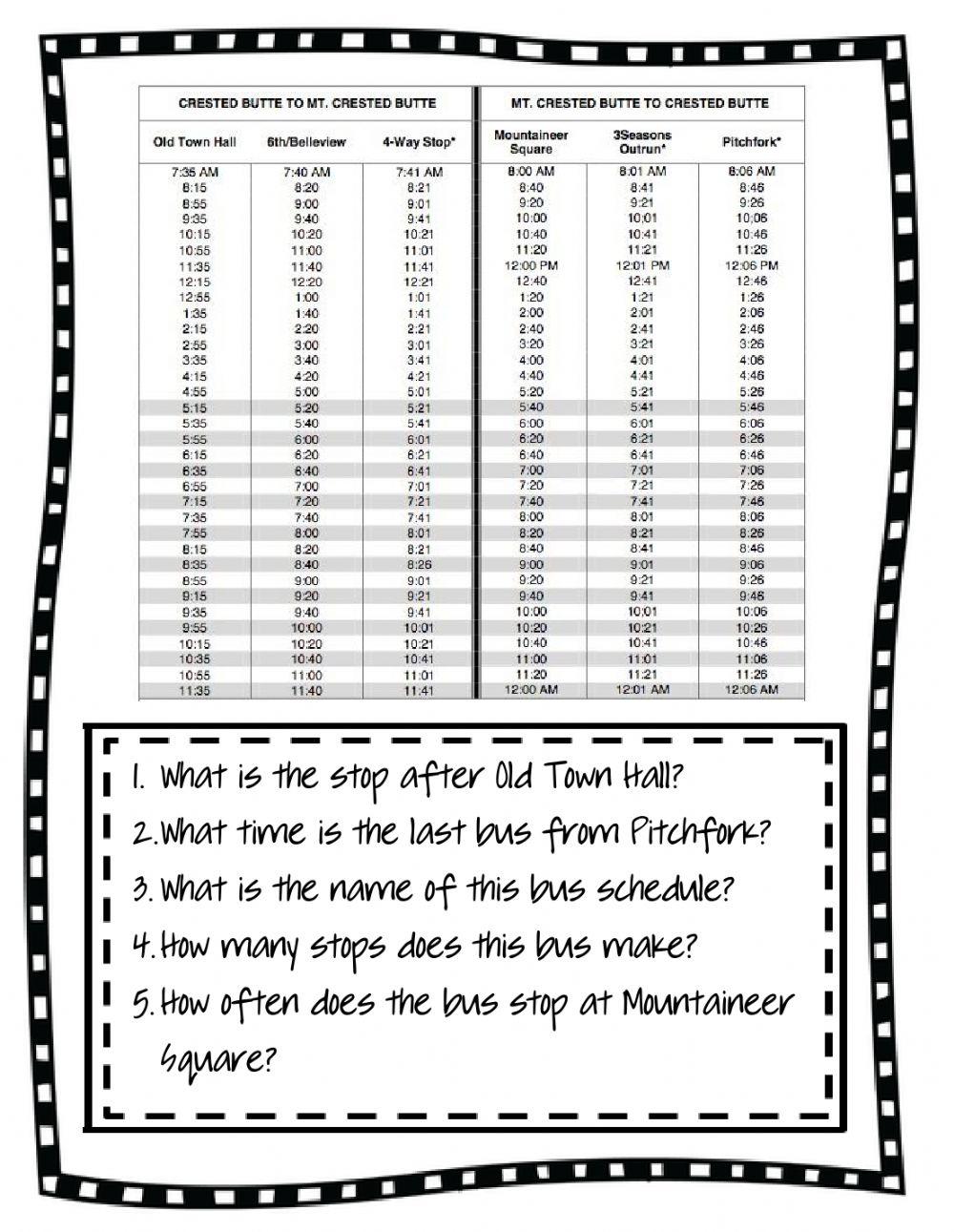 reading-bus-schedule-online-exercise-for-live-worksheets