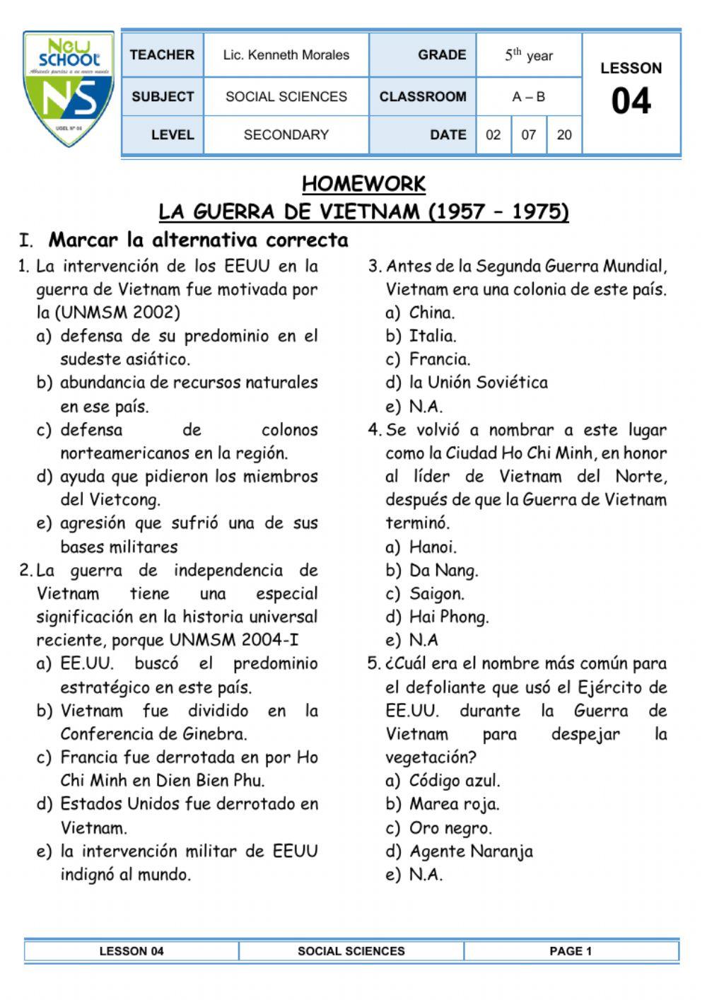 La guerra de vietnam (1957 – 1975)