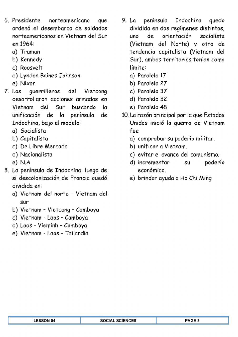 La guerra de vietnam (1957 – 1975)