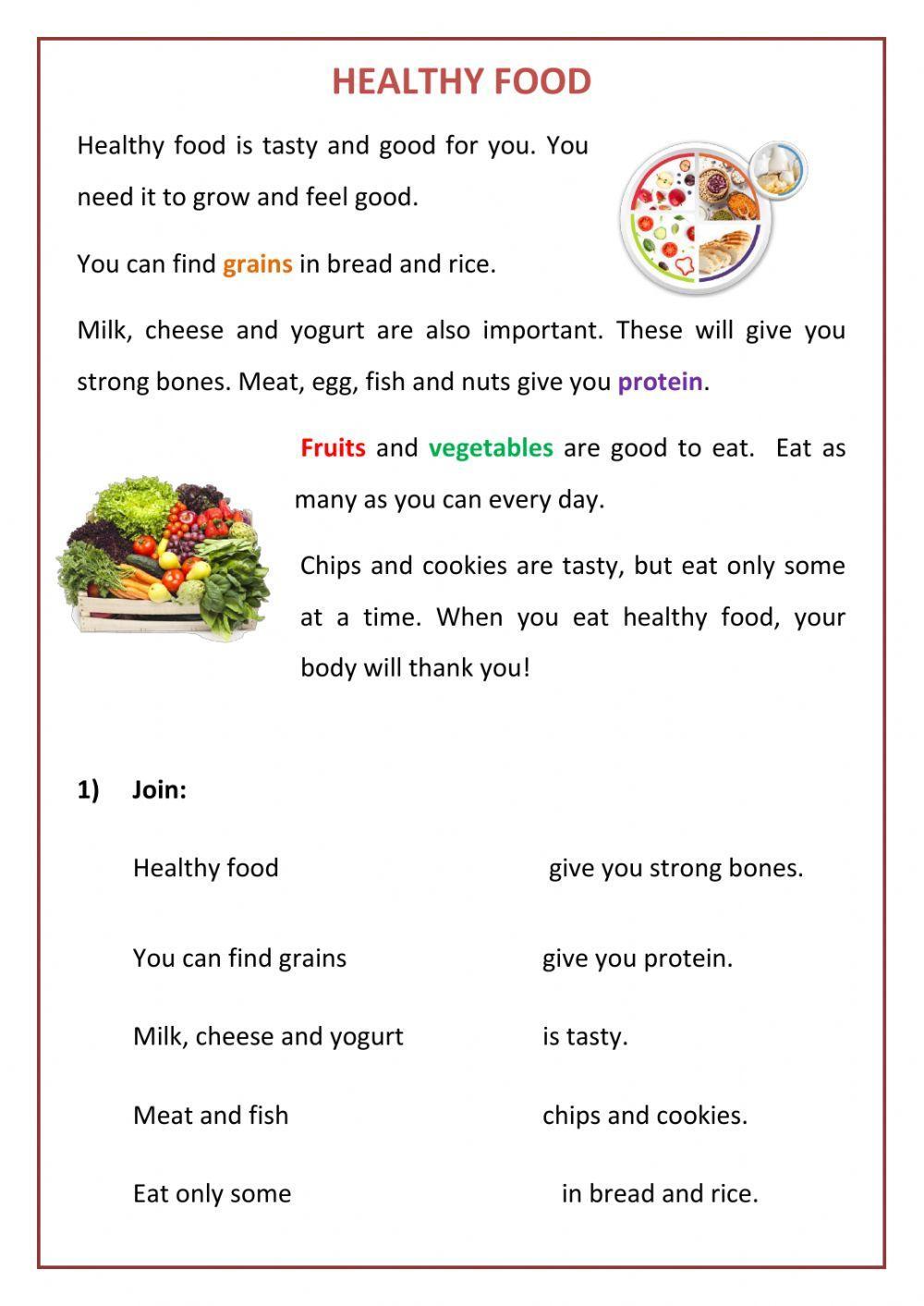 Reading Comprehension: Healthy Food