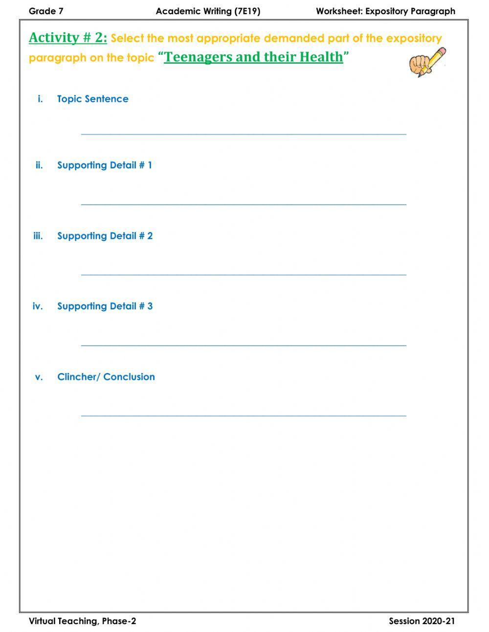 Composing an Expository Paragraph