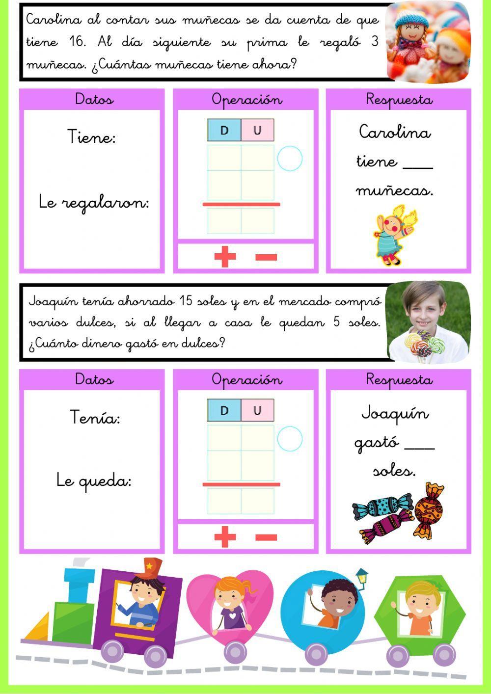 Problemas matemáticos hasta el 20