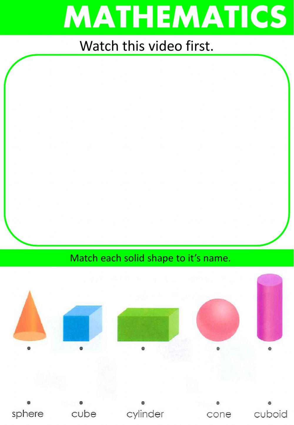 Basic Solid Shapes worksheet