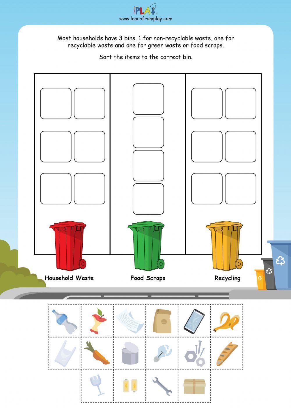 The Garbage Trucks - Recycling worksheet | Live Worksheets