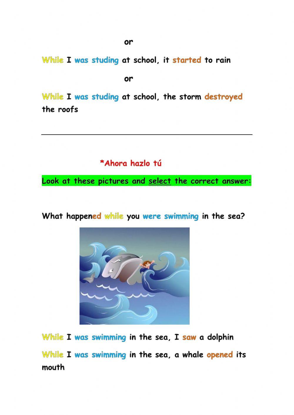 What happened while ? worksheet Live Worksheets