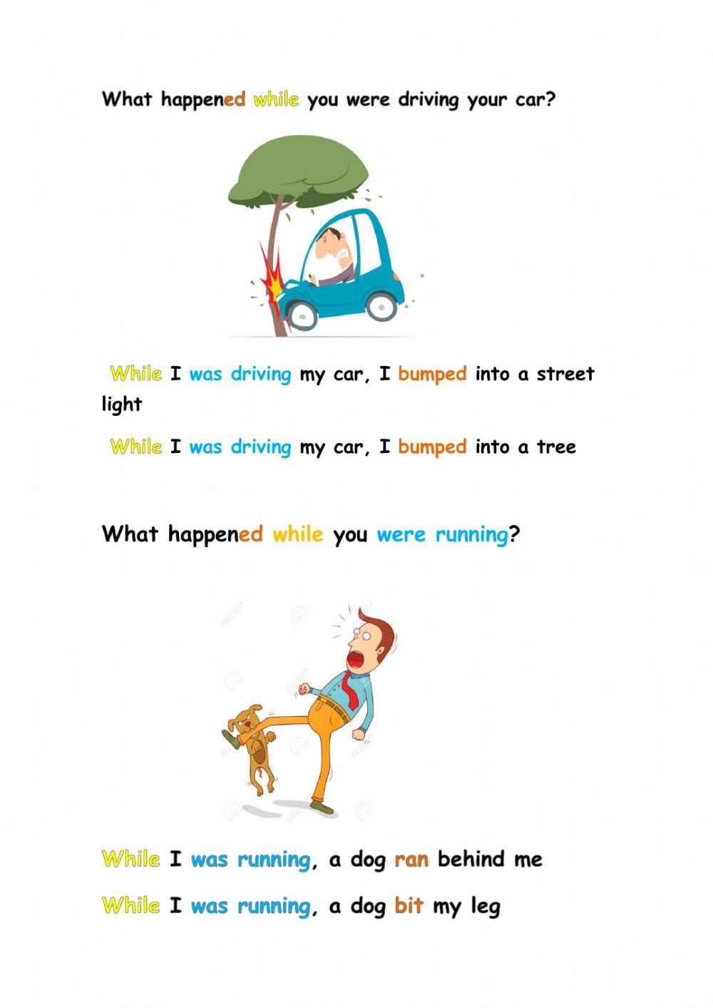 What happened while ? worksheet Live Worksheets