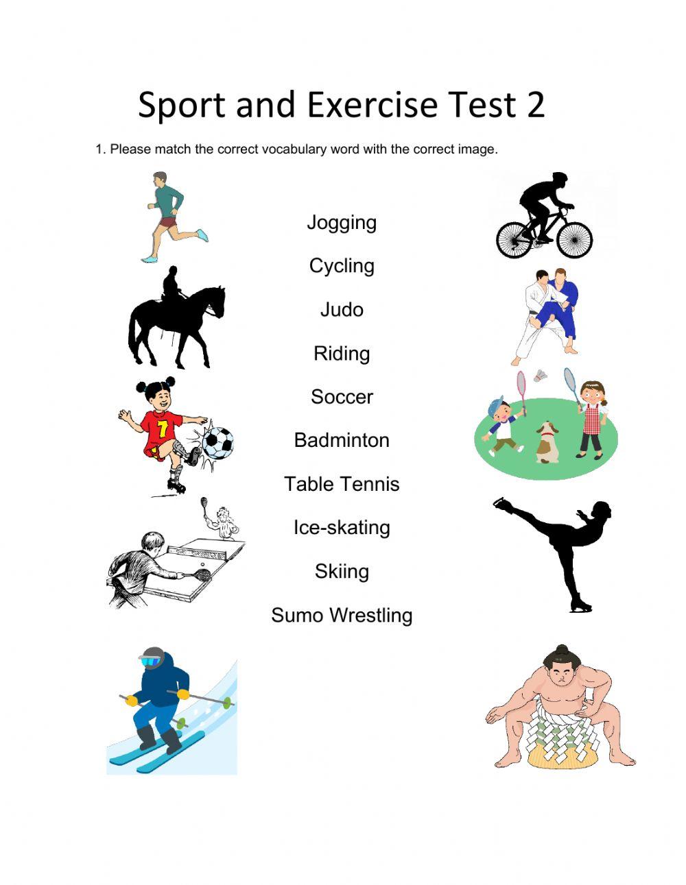 Sports and Exercise Part 2 worksheet