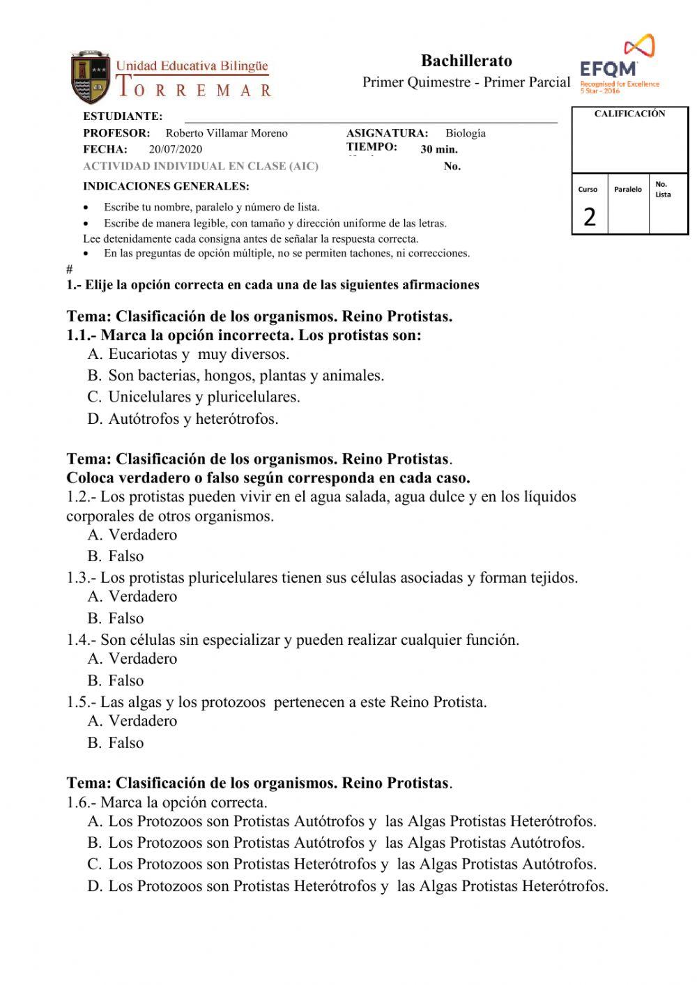 Reino fungi y Reino Protista