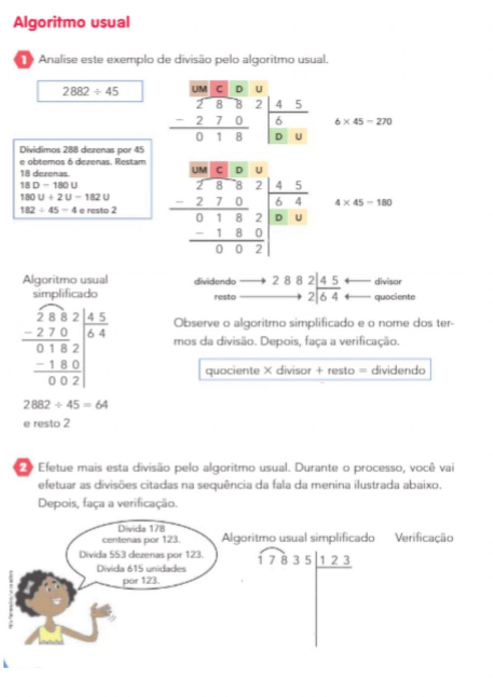 Divisão com 2 algarismos no divisor