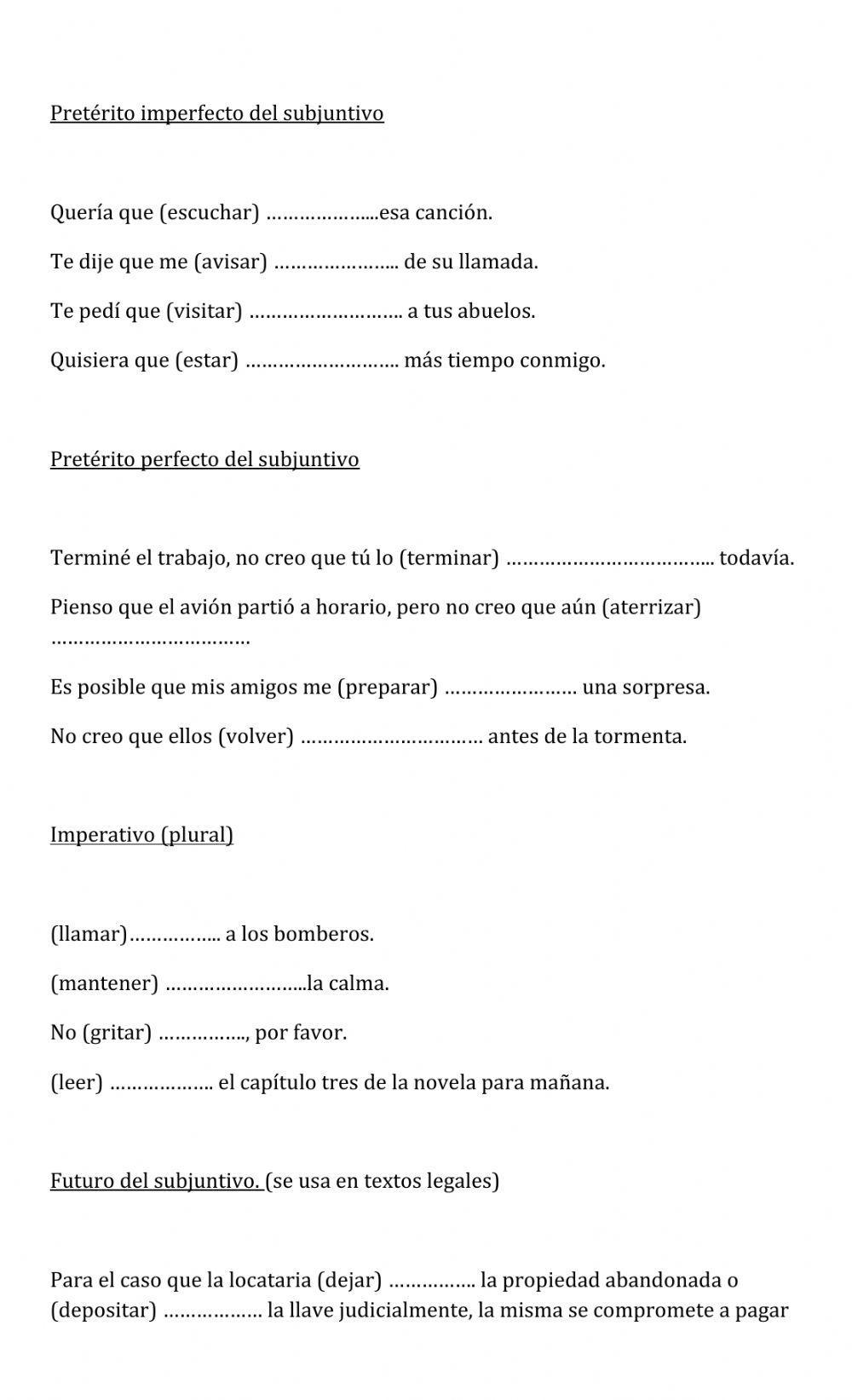 Modos y tiempos verbales