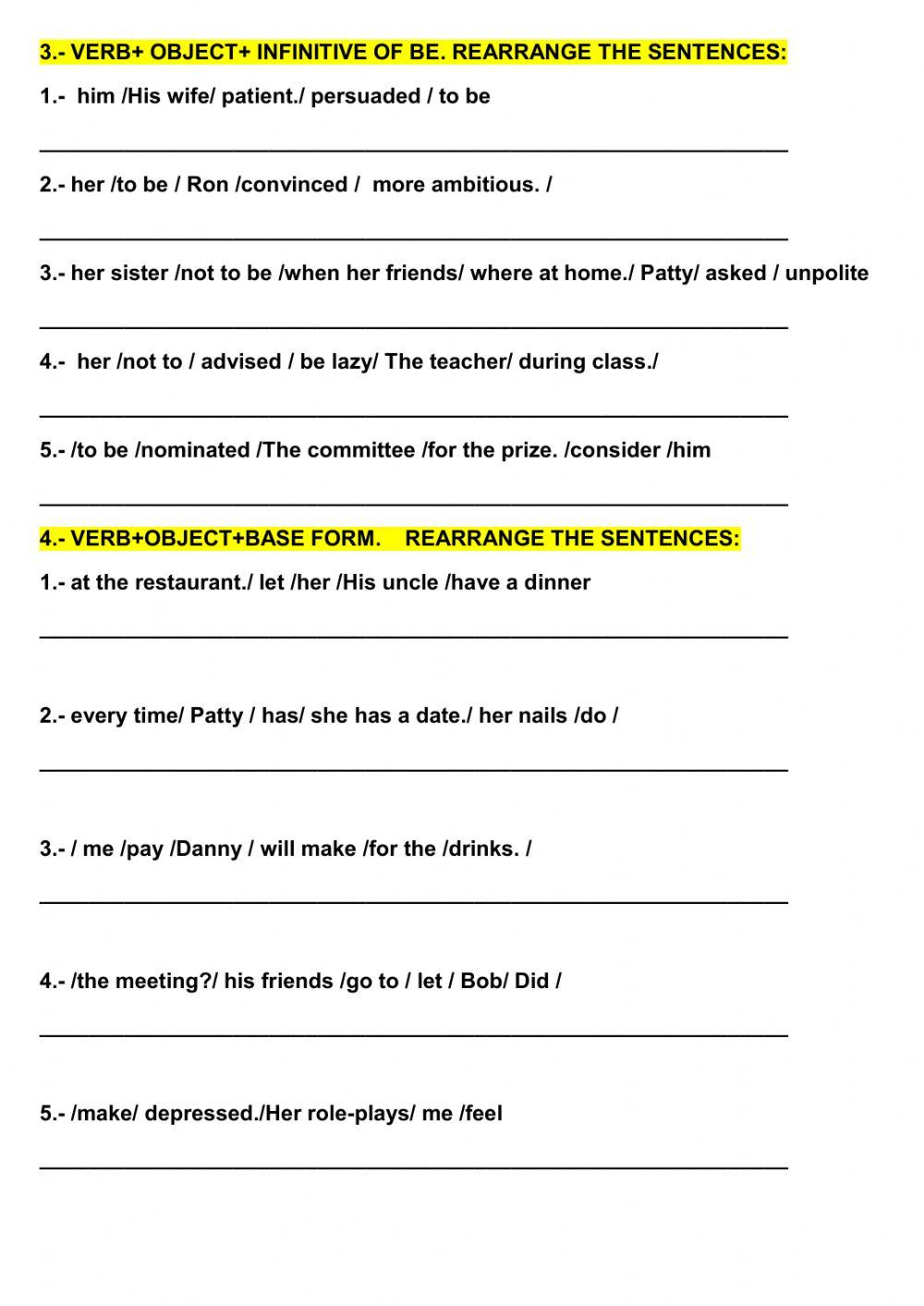 Infinitive complements +