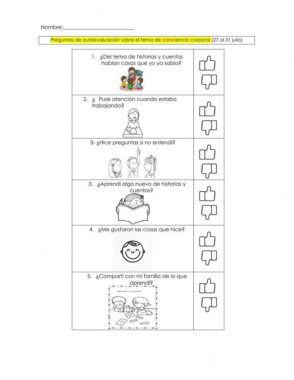Autoevaluacion 27 al 31 julio