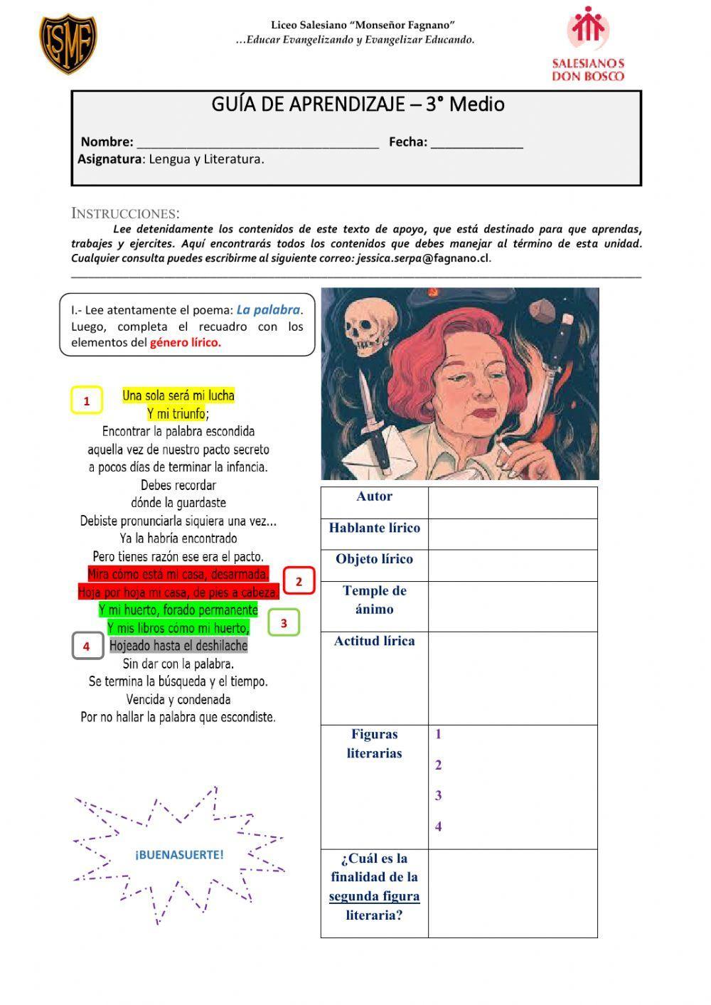 Guía de aprendizaje - La palabra