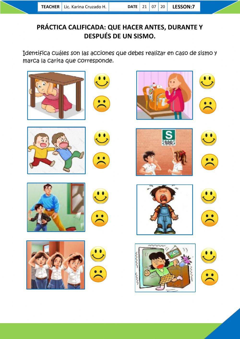 Recomendaciones en caso de sismo
