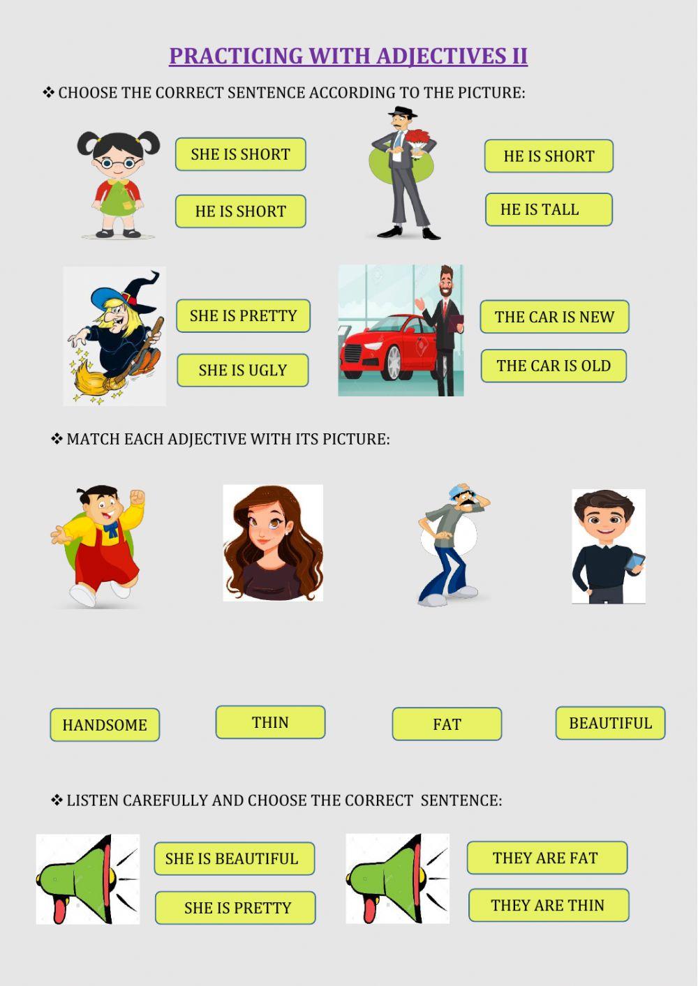 Practicing with adjectives II