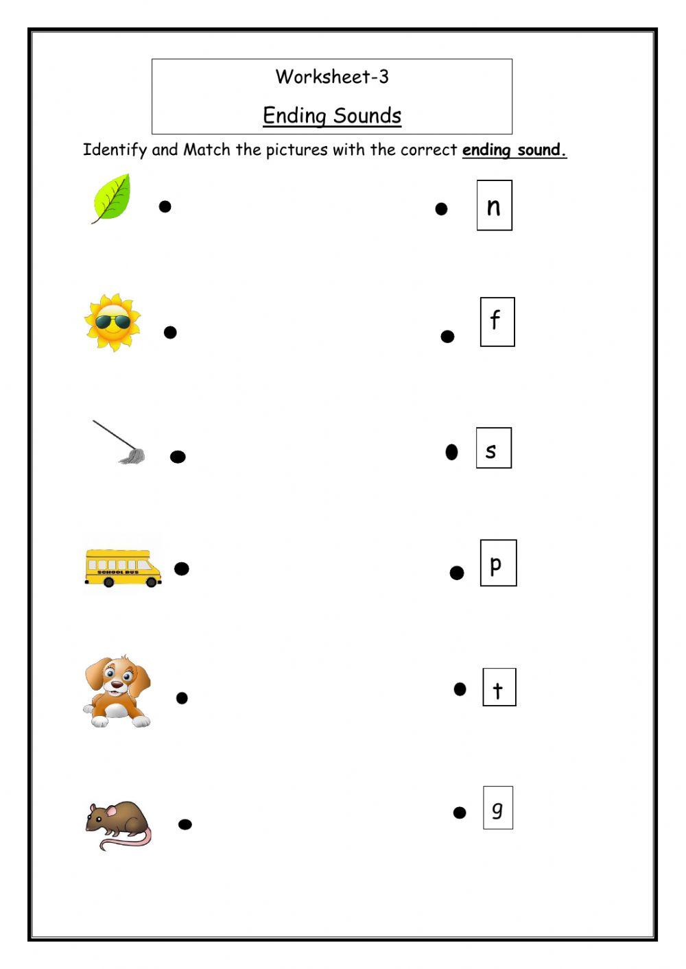 Ending Sound Worksheet