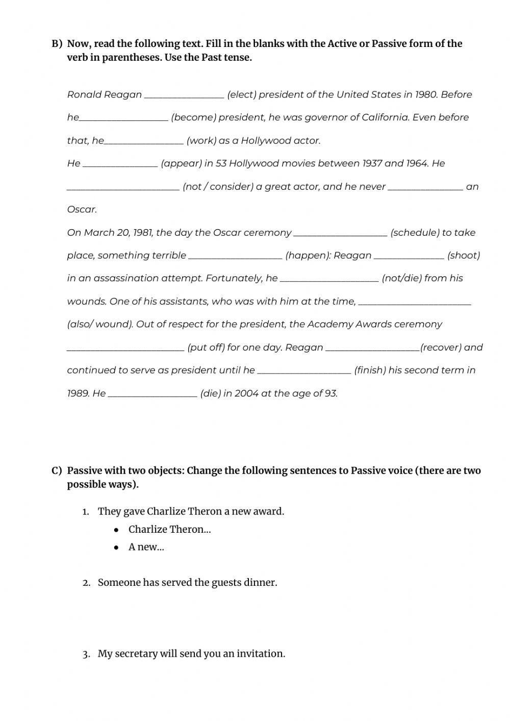 Passive voice - Practice
