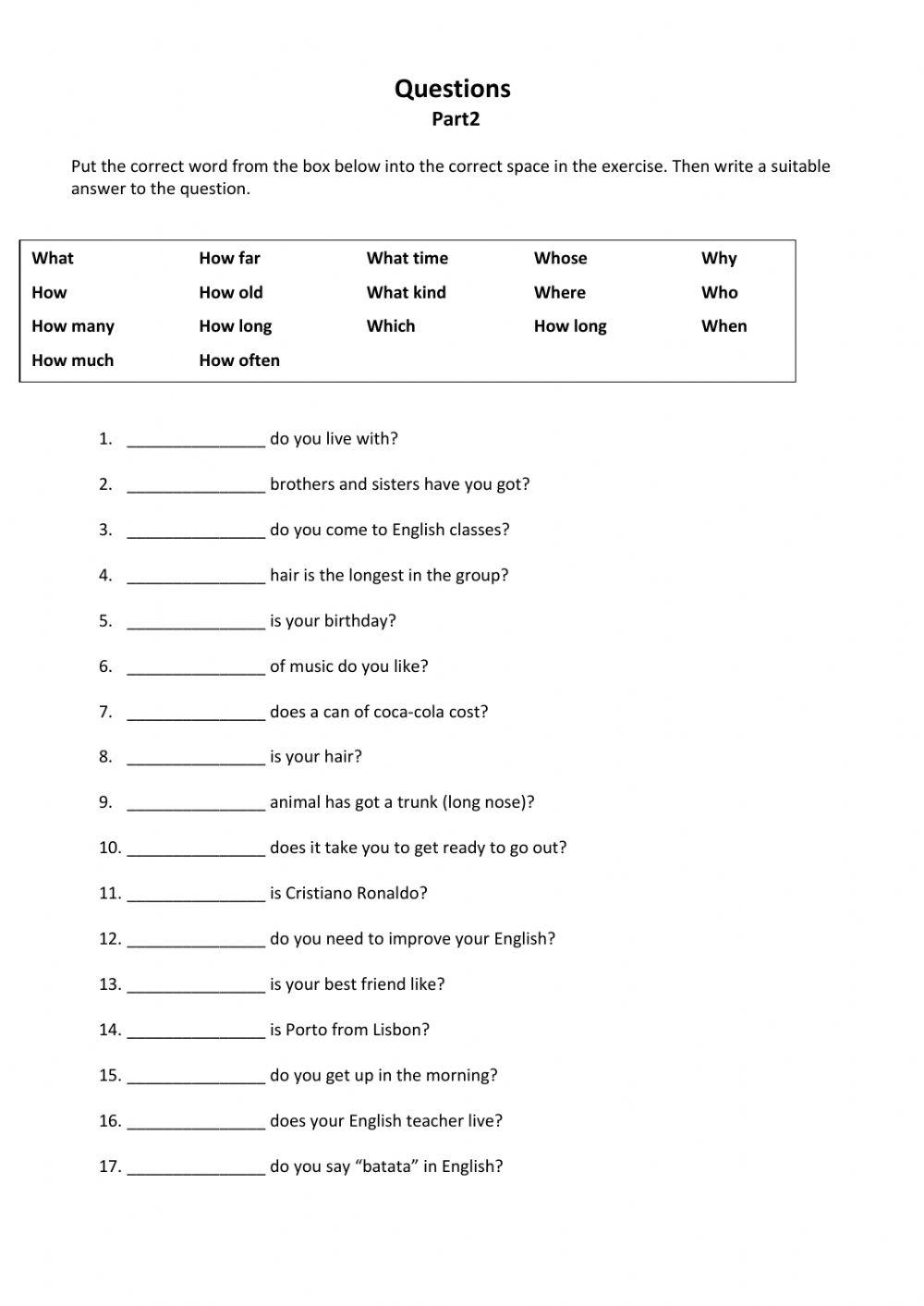 Aux and WH questions