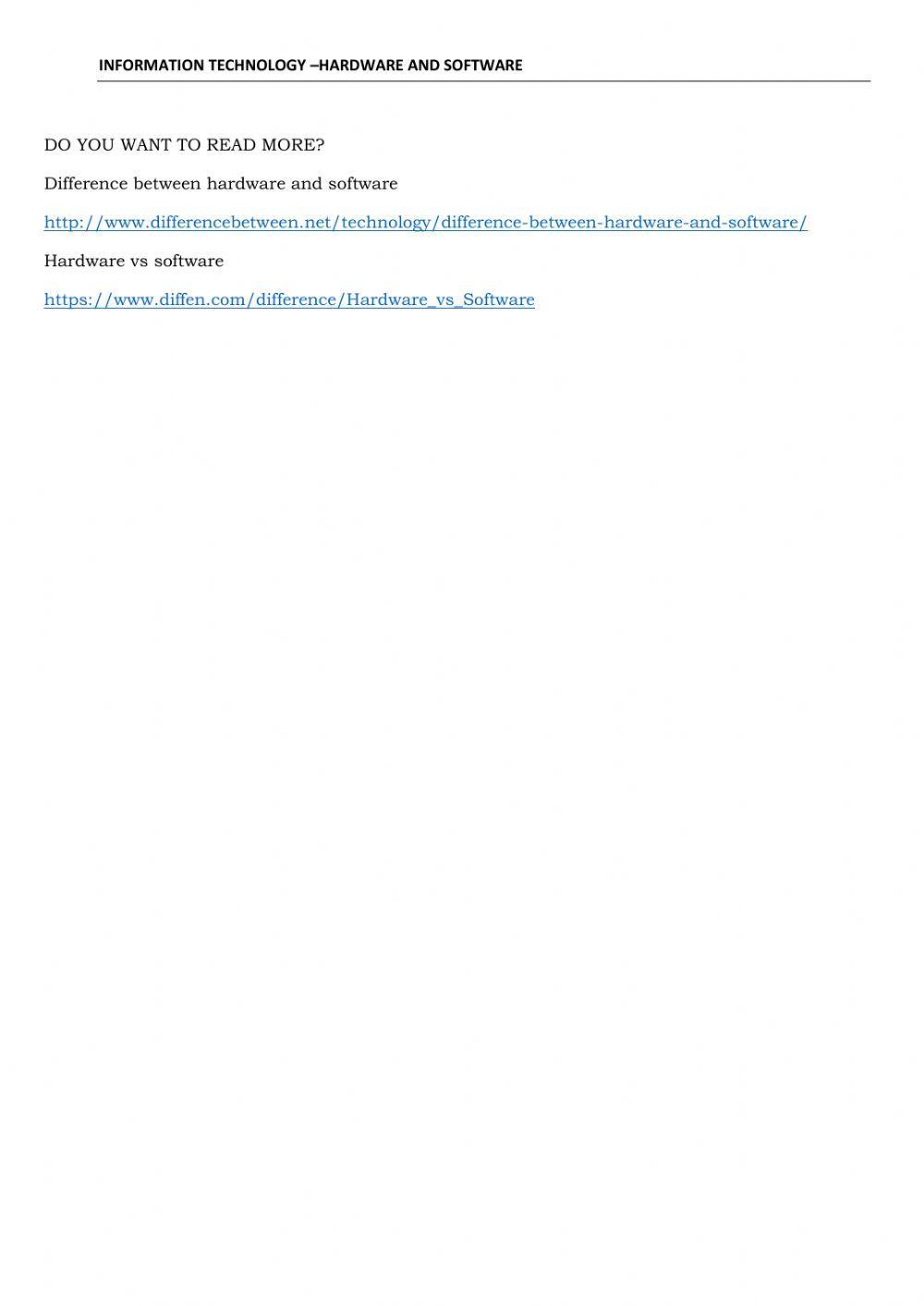 Hardware and software