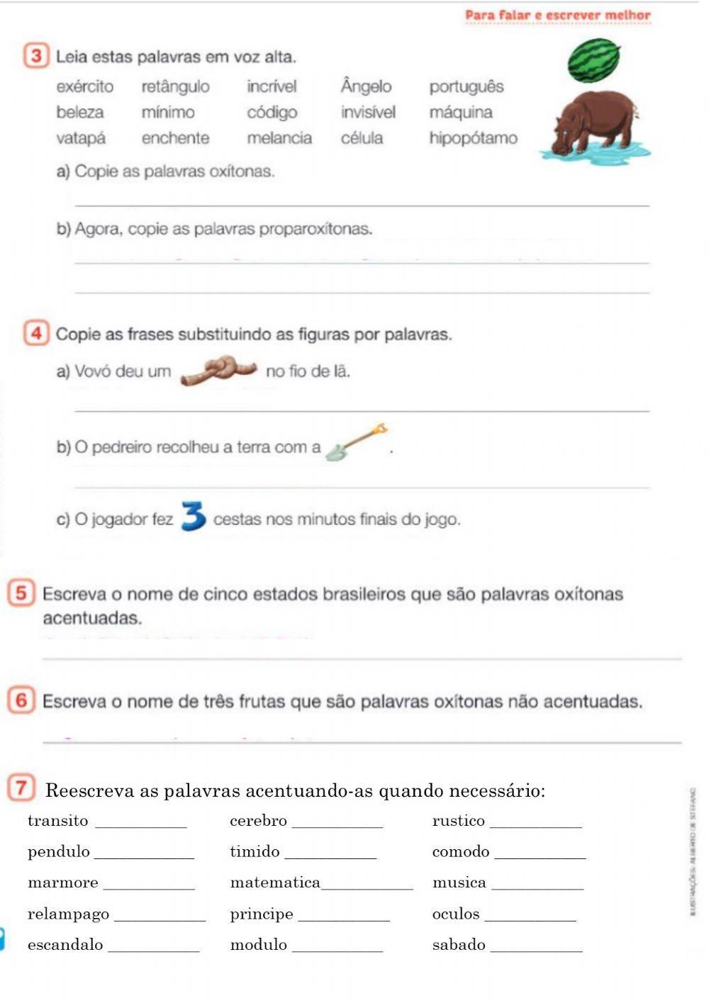 Acentuação Gráfica oxítonas