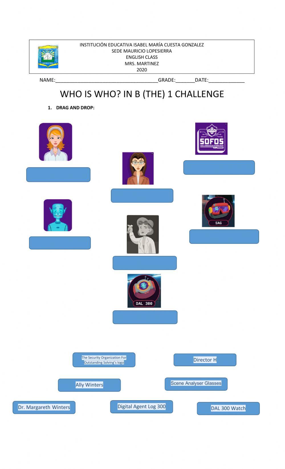 B (the) 1 Challenge character