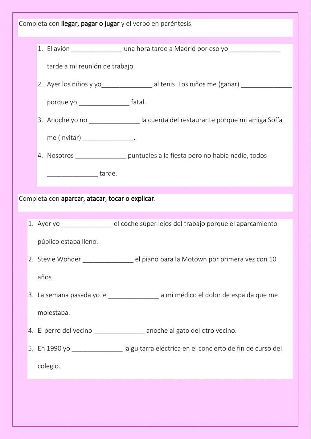 Verbos Regulares Pretérito Indefinido