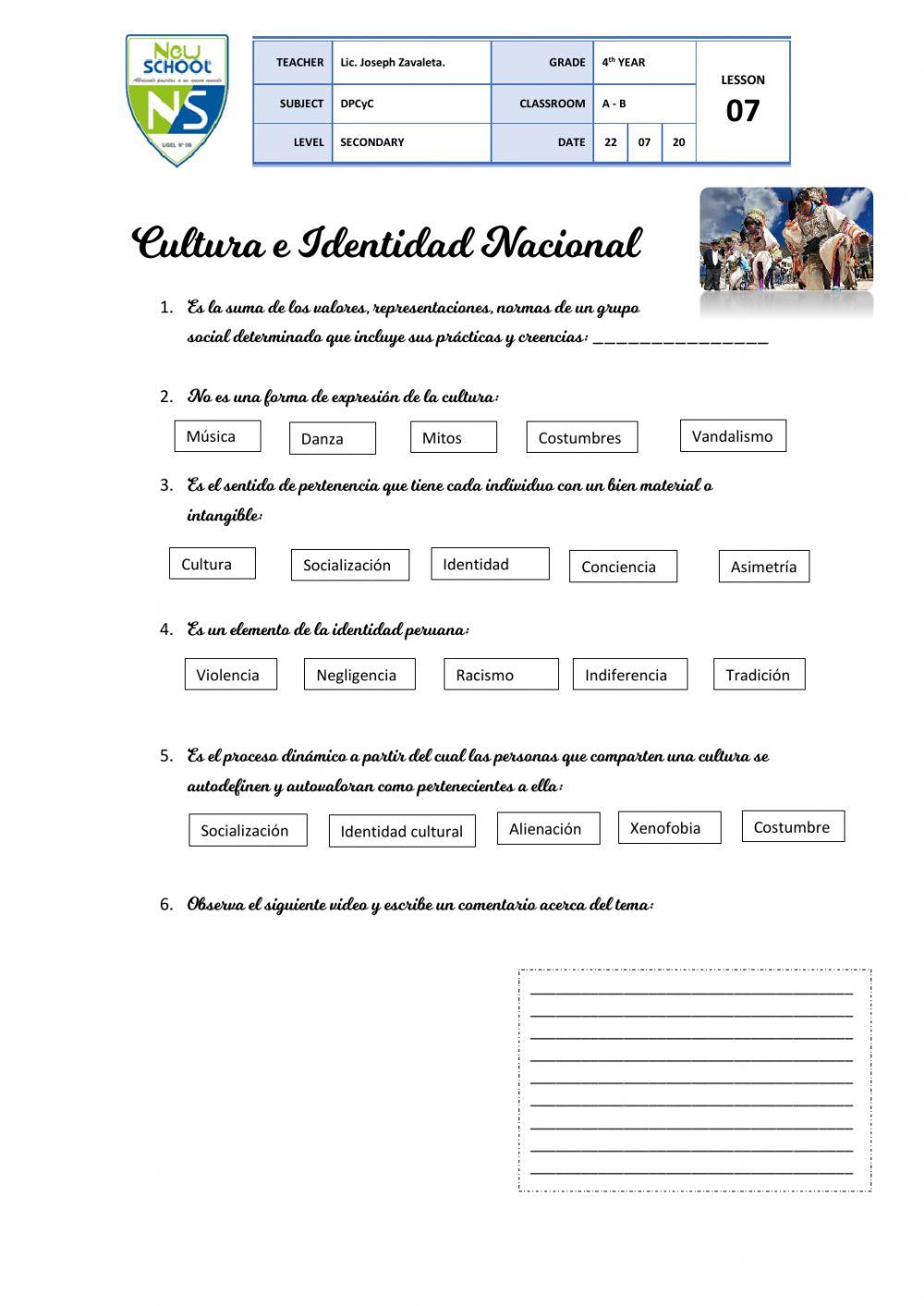 Cultura e identidad nacional